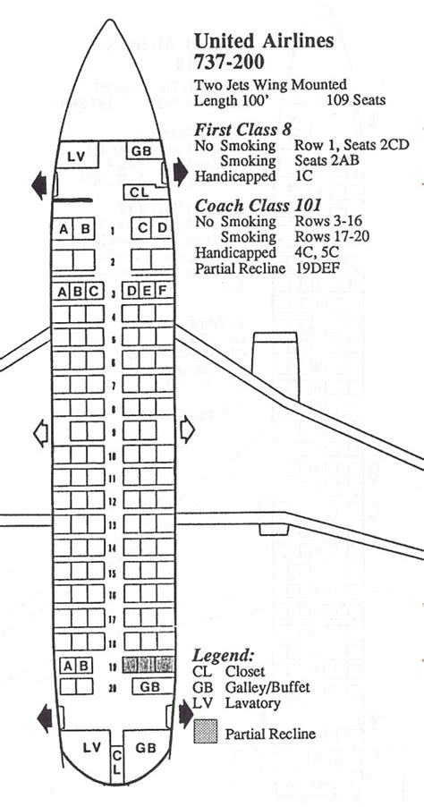 boeing 737-200 seat map